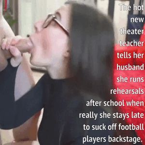 Hot married theater teacher loves to suck jock dick