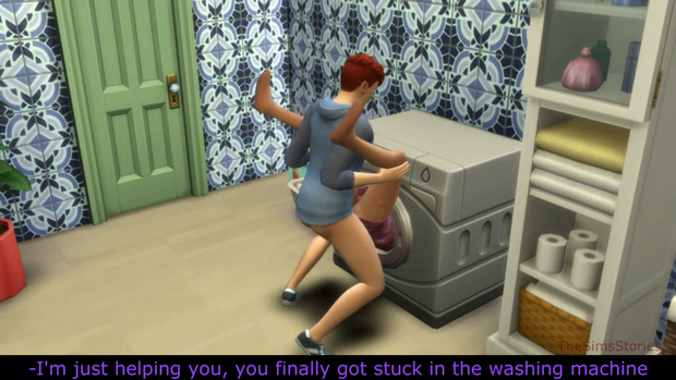 Mom stuck in washer