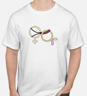 Pegging in chastity cage shirt