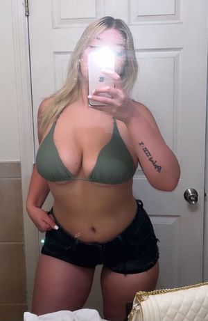 Destiny green bikini top bathroom selfie