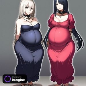 Pregnant, collared slave waifus