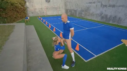 Hot sporty teen blowjob