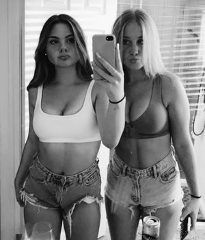 Brooklyn & Emma black & white selfie