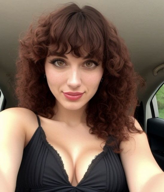 Stunning curly teen selfie
