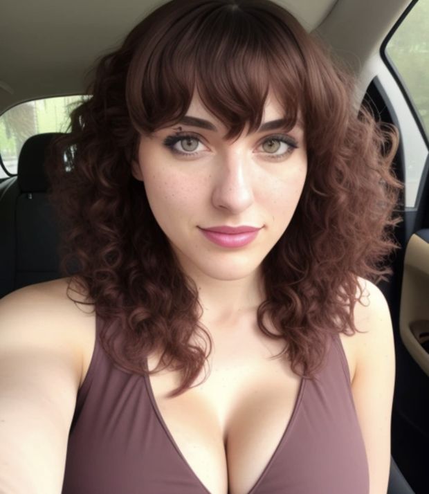 Stunning curly teen selfie - 2