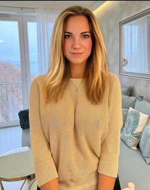 Sexy blonde with see thru sweater 2