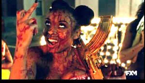 "I'M BACK YOU OLD FUCK! I CAME WITH MY GURLS & I'M GETTING THAT CANDY!" QUOTE - EVIL COLLEGE BABE FROM PURGE ELECTION MOVIE!