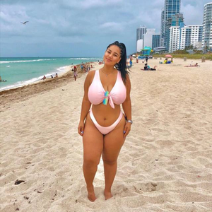 Katelyn Sade looking cute in her Pink bikini