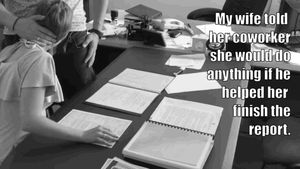 Your wife has a good working relationship with her colleague