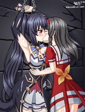 Cartoon lezdom kissing - Very long hair - K-sha, Noire - Artist: Weresdrim