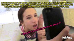 Sister makes ‘special’ selfie so her brother knows what she really does all afternoon at his bully’s house