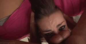 Gagging on his balls