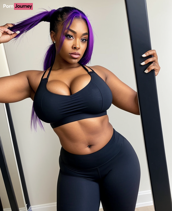 AI Black babe sports bra 3