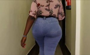 Big black ass walking in tight jeans