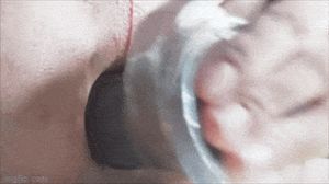 Creamy ass from big dildo