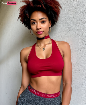 AI Black babe with red hair 2