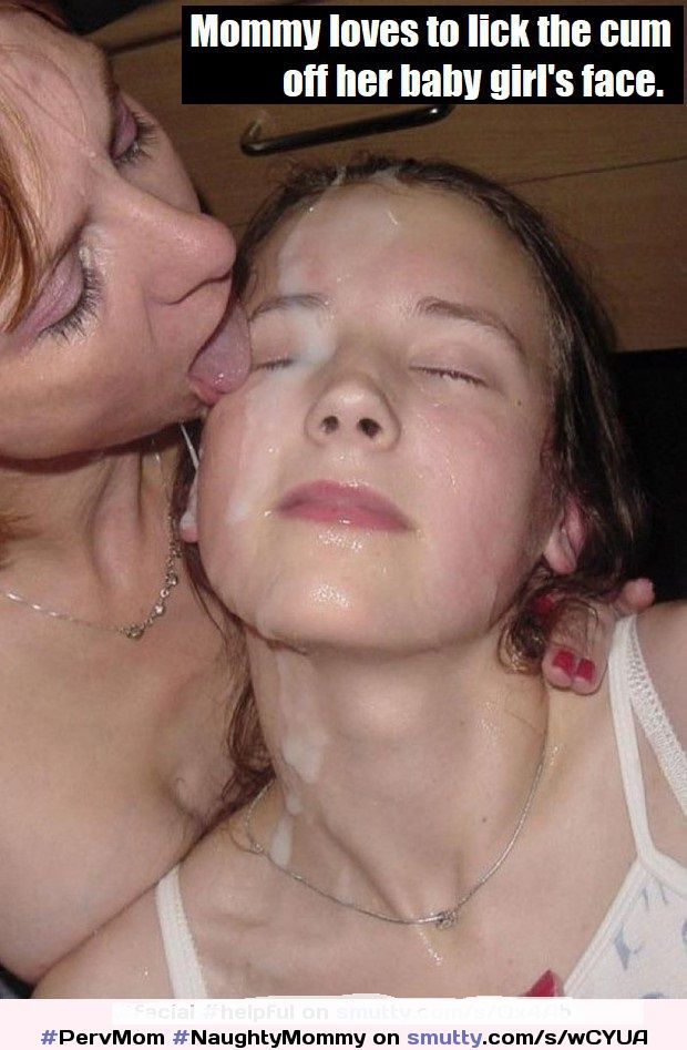 Mommy loves to lick the cum off her stepdaughters face