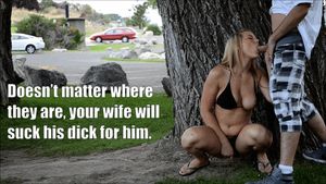 She sucks the neighbor whenever he wants her to