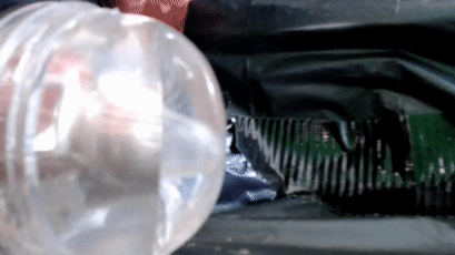 Fucking my fleshlight quickshot with condom