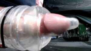Cum in condom slowmo