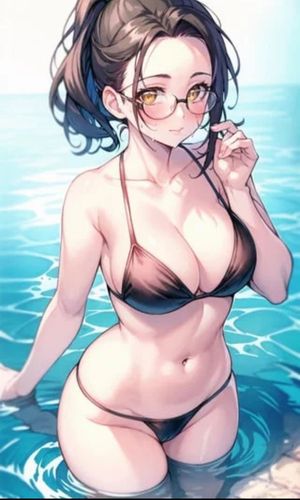 Cute glasses in the fresh pool