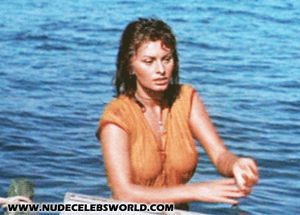 Italian Movie Legend Sophia Loren Wet Shirt Nipples Gif