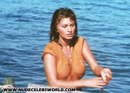Italian Movie Legend Sophia Loren Wet Shirt Nipples Gif