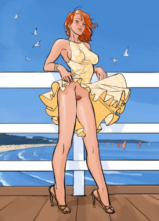 Long legged redhead