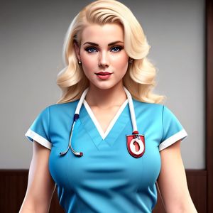 Sexy blonde nurse is here for your sperm sample