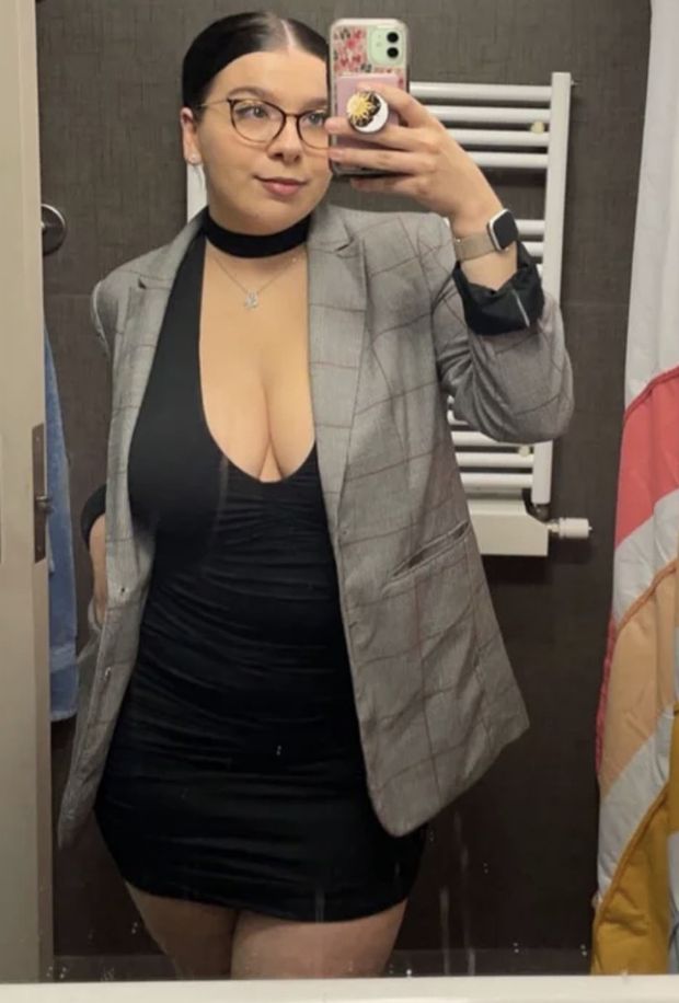 Huge perfect tits office