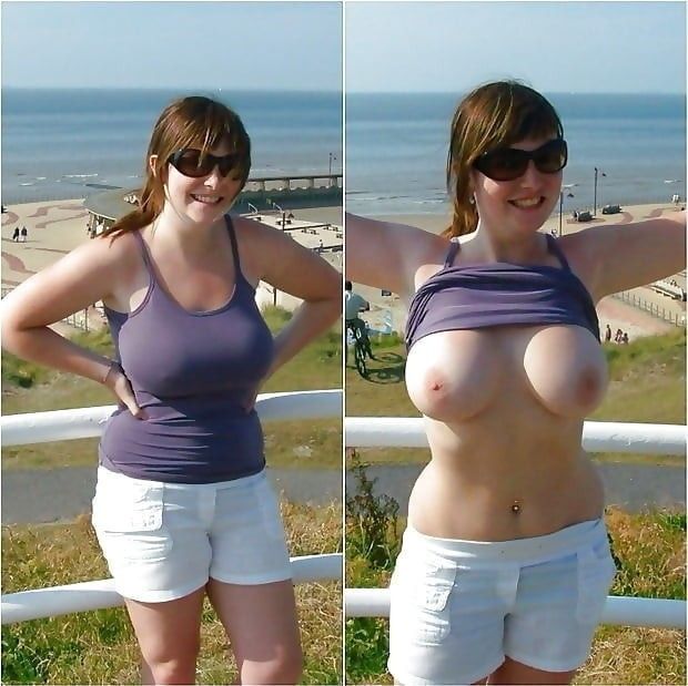 Flashing big tits