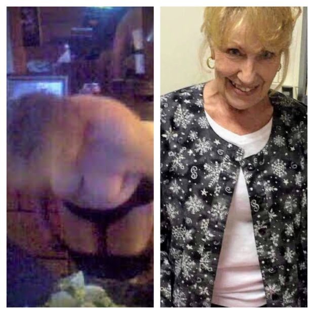 Wife on off hanging tits