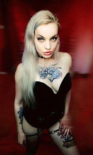 Sexy blonde in a hot costume