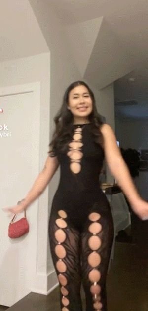 thick brown cutie showing off her jiggly ass