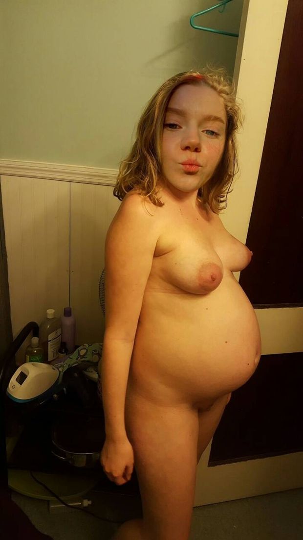 Pregnant teen posing
