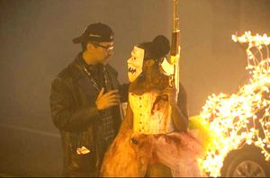 Brittany Mirabilé as evil candy mask babe actress talking with director!