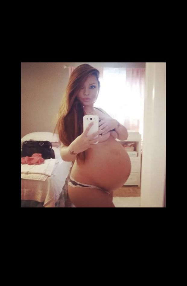 Sexy Redhead Pregnant Babe