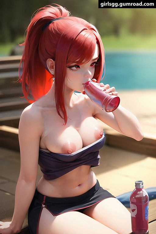 Cute Redhead Relaxing On The Beach NSFW - Hentai - Ecchi - NSFW- SFW - Big Breasts - Big Tits