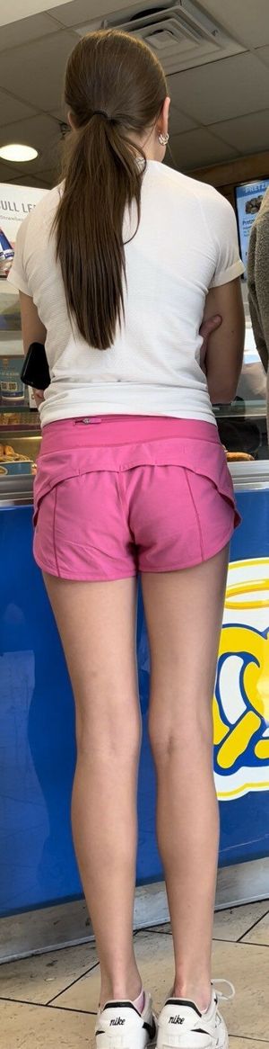 Cute pink shorts waiting