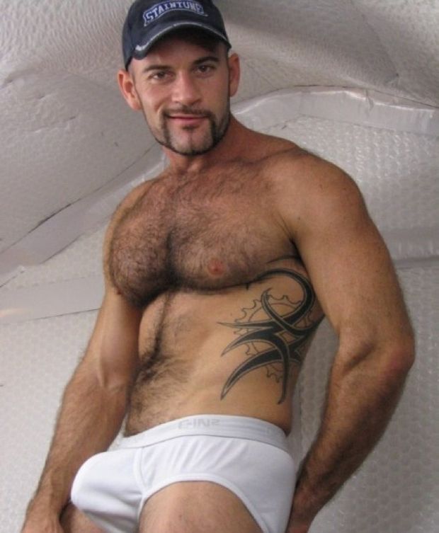 hairy men in under wear