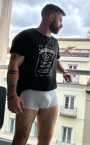 Bulging tiny shorts