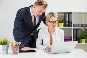 Pervert looking at her downblouse