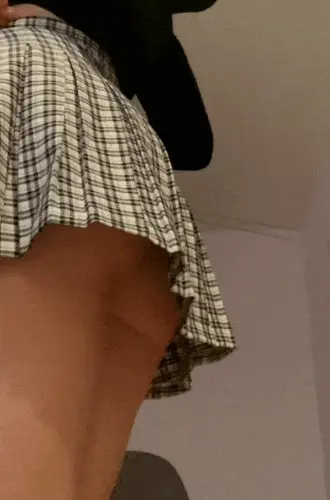 Upskirt plaid skirt