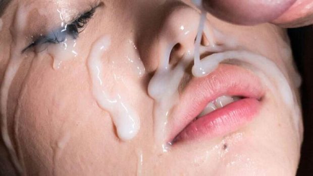 closeup of her cummy face