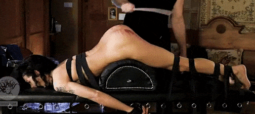slave gets her ass caned hard