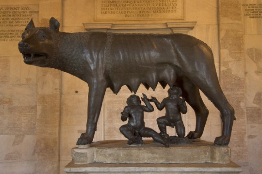 Myth: Romulus and Remus suckling from a wolf