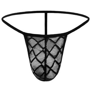 Sexy Lace Fishnet Sheer Mesh Thong Lingerie For Men Briefs Underwear G-string