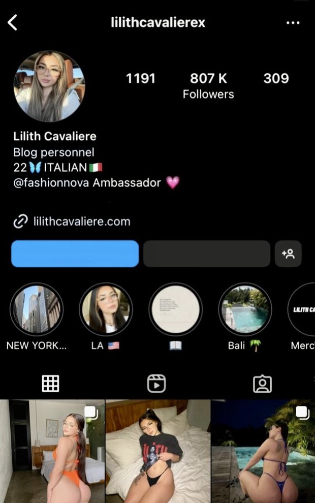Lilith Cavaliere account