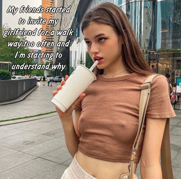 She never wears a bra, men like it