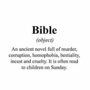 The book of lies, male domination and control and persecution